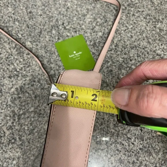 KATE SPADE Crystal Studded Bows Light Pink Leather Small Crossbody Bag Feminine - Picture 16 of 17